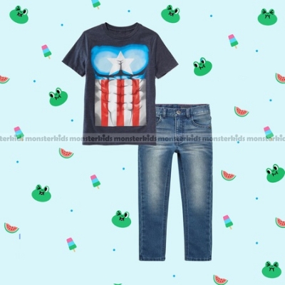 setelan kaos superhero